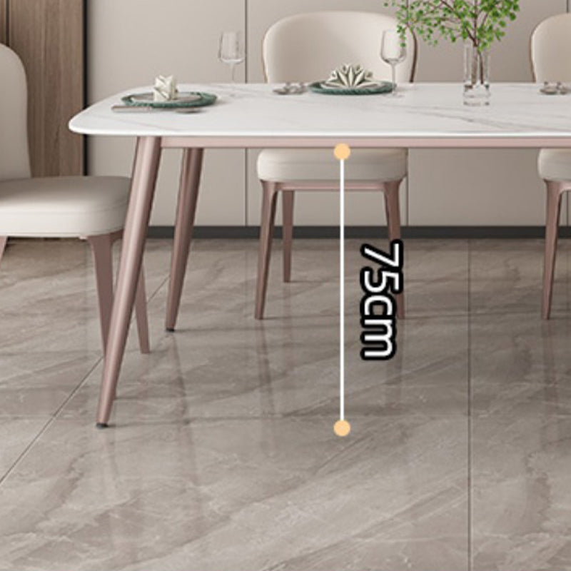 Traditional Luxury Rectangle Dining Table Stone Dining Room Furniture