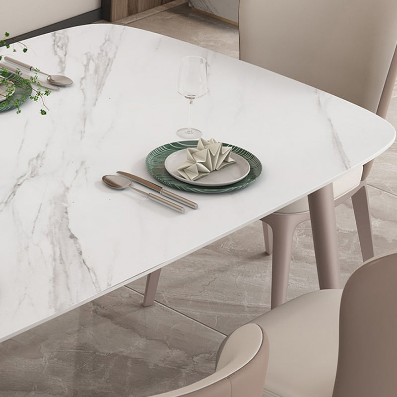 Traditional Luxury Rectangle Dining Table Stone Dining Room Furniture