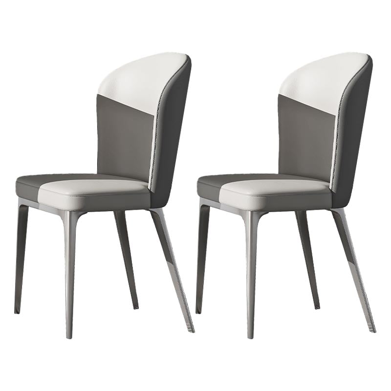 Contemporary Metal Dining Chair Parsons Furniture in Matte Finish for Home