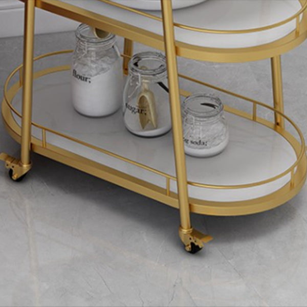 33.86" High Rolling Modern Prep Table Stone Prep Table for Dining Room