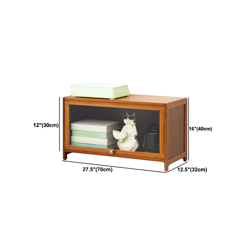 Brown Shelf Bookcase Door Standard Wood Bookcase for Home Office