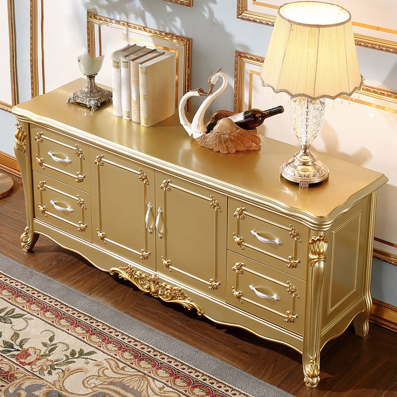 Glam Style Sideboard Wood Sideboard with Door and Drawer for Living Room