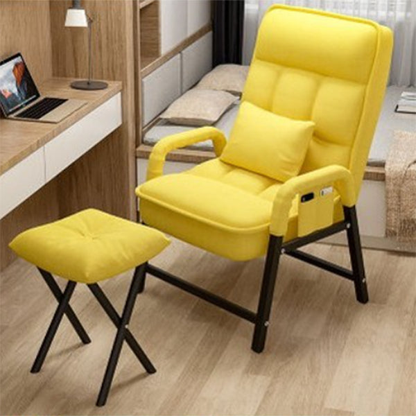 Modern Style Home Office Chair Adjustable Back Working Chair No Wheels