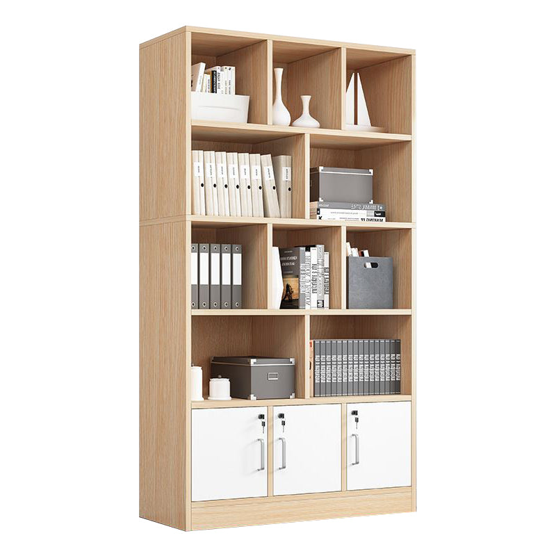 70.87"H Bookshelf Contemporary Style Closed Back Bookcase for Study Room and Office