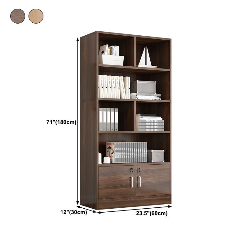 70.87"H Bookshelf Contemporary Style Closed Back Bookcase for Study Room and Office