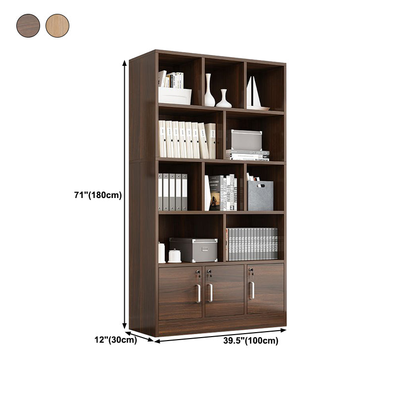 70.87"H Bookshelf Contemporary Style Closed Back Bookcase for Study Room and Office