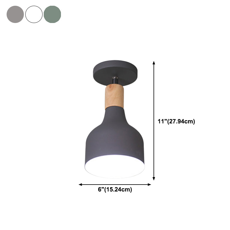 Semi Mount Lighting Modern Style Metal Semi Flush Light Fixture