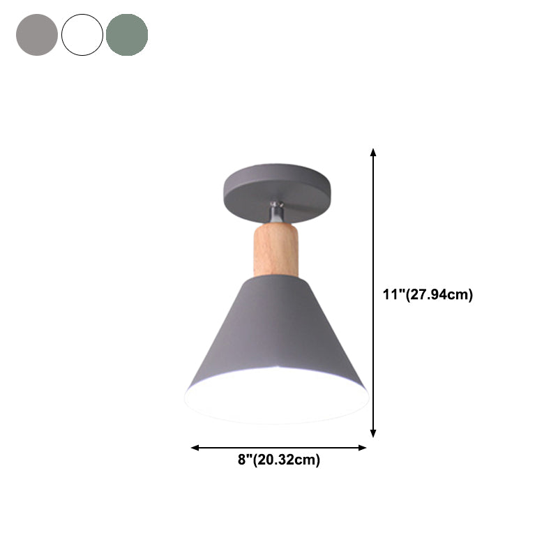 Semi Mount Lighting Modern Style Metal Semi Flush Light Fixture