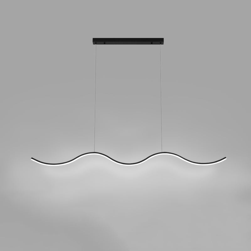 Metal Linear Shade Island Pendant Postmodern Style 1 Light Island Lighting for Living Room