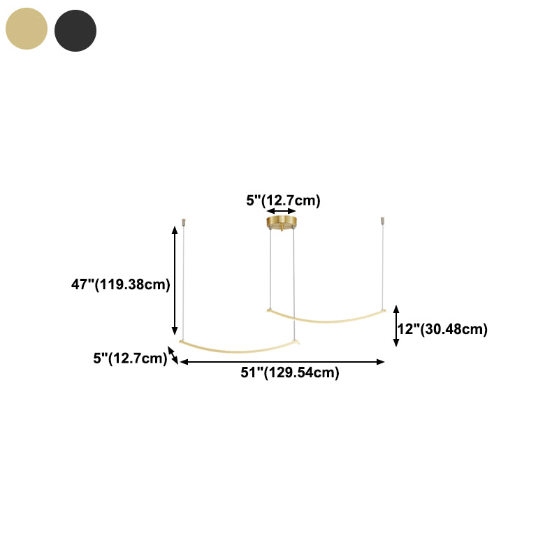 Linear Shape Island Pendants Contemporary Style Metal Pendant Lighting Fixtures