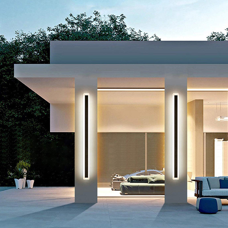 Strip Shape LED Wall Mount Light Modern Style Wall Light with Acrylic Shade for Outdoor