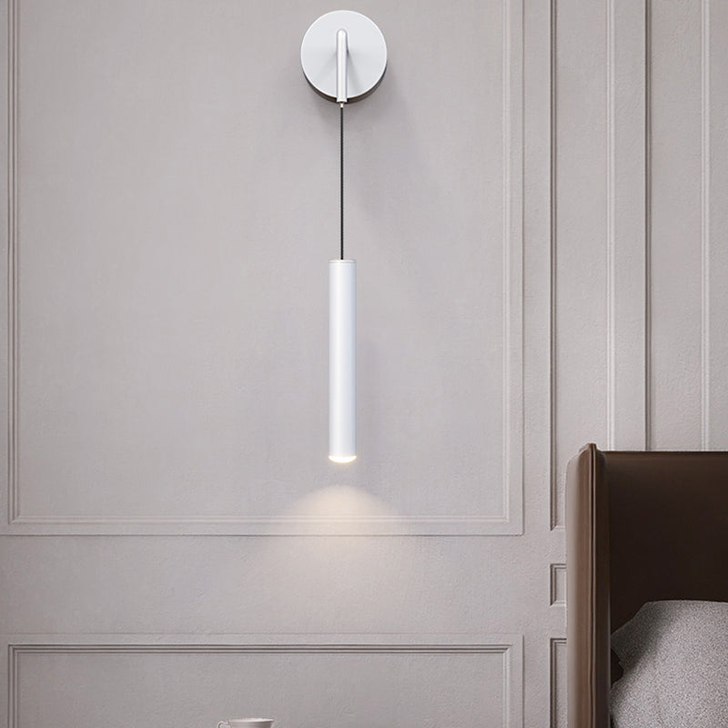 Cylinder Shape Metal Wall Lighting Idea Modern Style 1 Light Wall Mounted Lamp