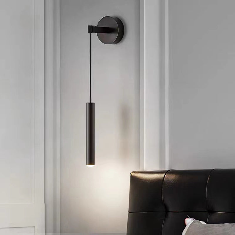 Cylinder Shape Metal Wall Lighting Idea Modern Style 1 Light Wall Mounted Lamp