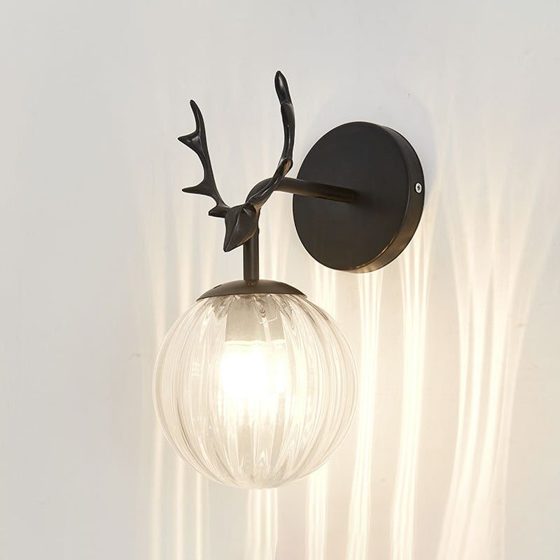 Contemporary Style Ball Wall Mounted Lamps Glass 1 Light Wall Light Sconce