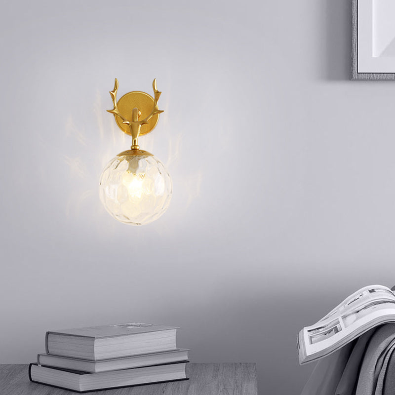 Contemporary Style Ball Wall Mounted Lamps Glass 1 Light Wall Light Sconce