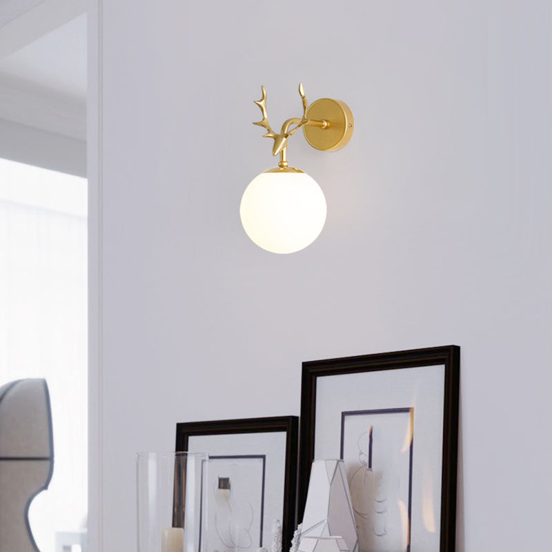 Contemporary Style Ball Wall Mounted Lamps Glass 1 Light Wall Light Sconce