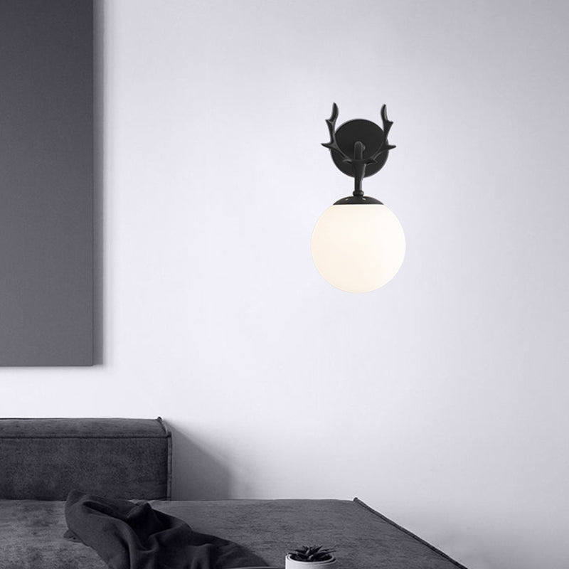 Contemporary Style Ball Wall Mounted Lamps Glass 1 Light Wall Light Sconce