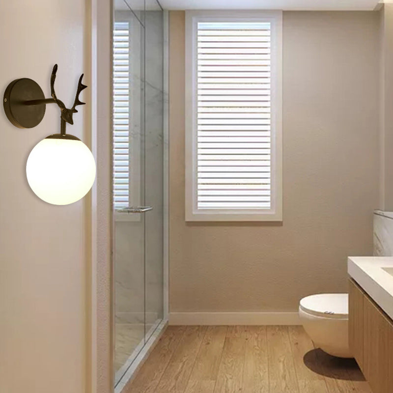 Contemporary Style Ball Wall Mounted Lamps Glass 1 Light Wall Light Sconce