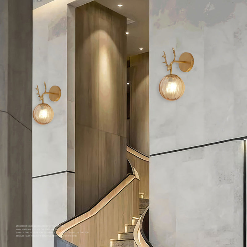 Contemporary Style Ball Wall Mounted Lamps Glass 1 Light Wall Light Sconce