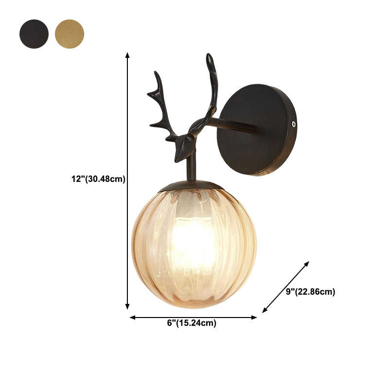 Contemporary Style Ball Wall Mounted Lamps Glass 1 Light Wall Light Sconce