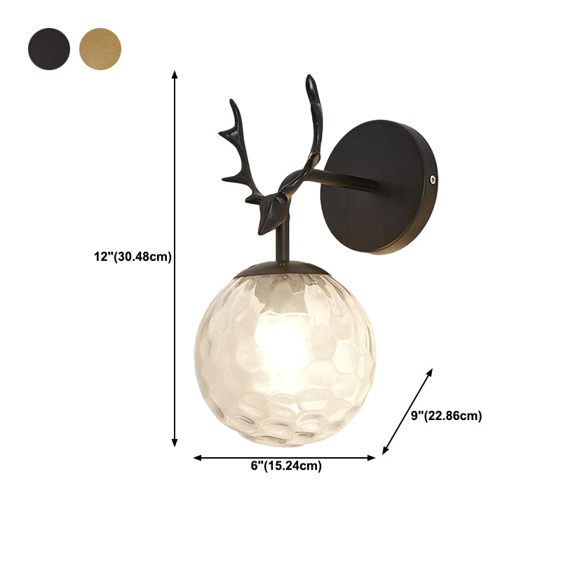 Contemporary Style Ball Wall Mounted Lamps Glass 1 Light Wall Light Sconce