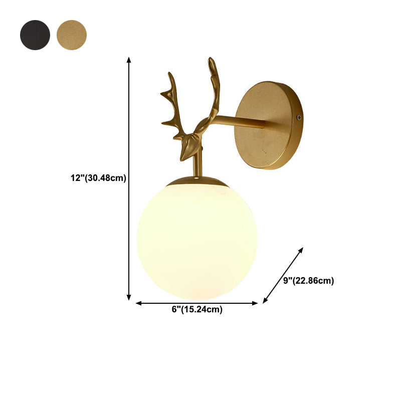 Contemporary Style Ball Wall Mounted Lamps Glass 1 Light Wall Light Sconce