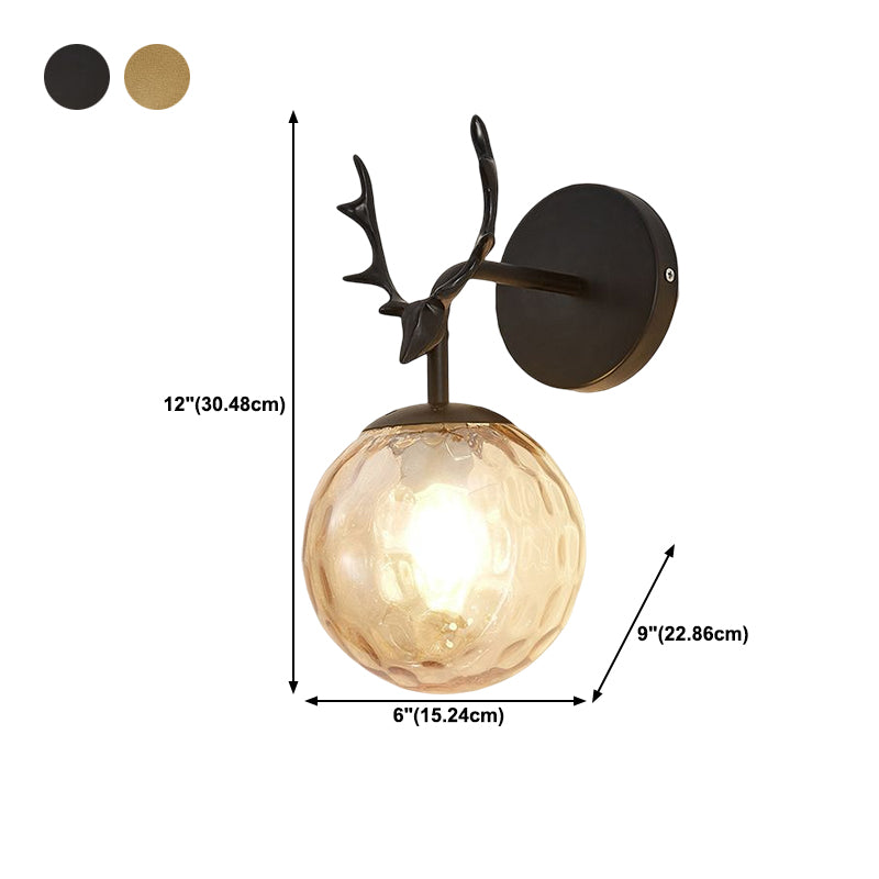 Contemporary Style Ball Wall Mounted Lamps Glass 1 Light Wall Light Sconce