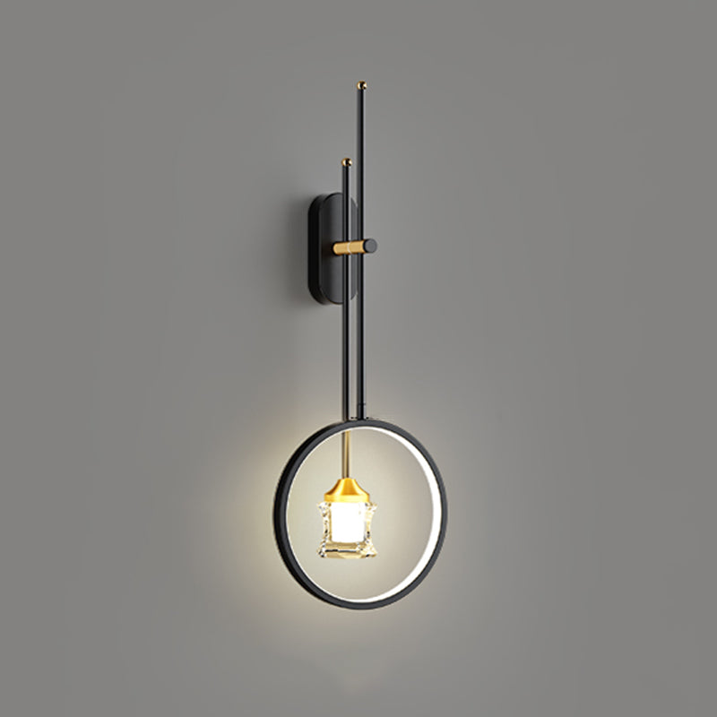 Black Wall Sconce Contemporary Style Wall Light Sconces Metal for Bedroom