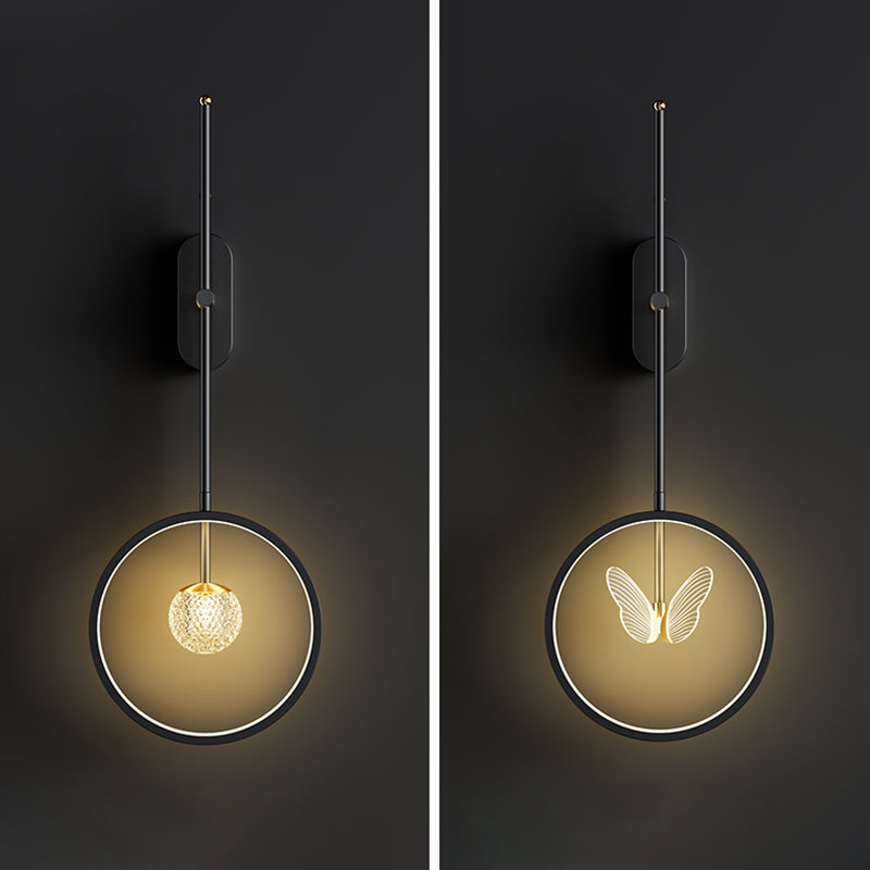 Black Wall Sconce Contemporary Style Wall Light Sconces Metal for Bedroom