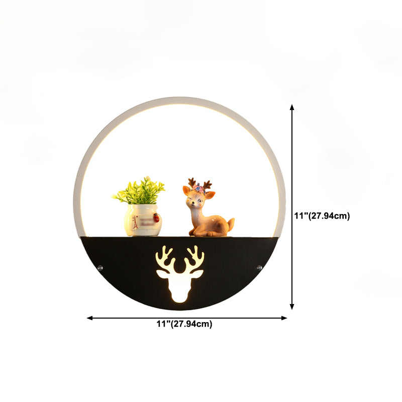 Geometry Shape Metal Wall Lighting Idea Kids Style 1 Light Wall Light Fixture