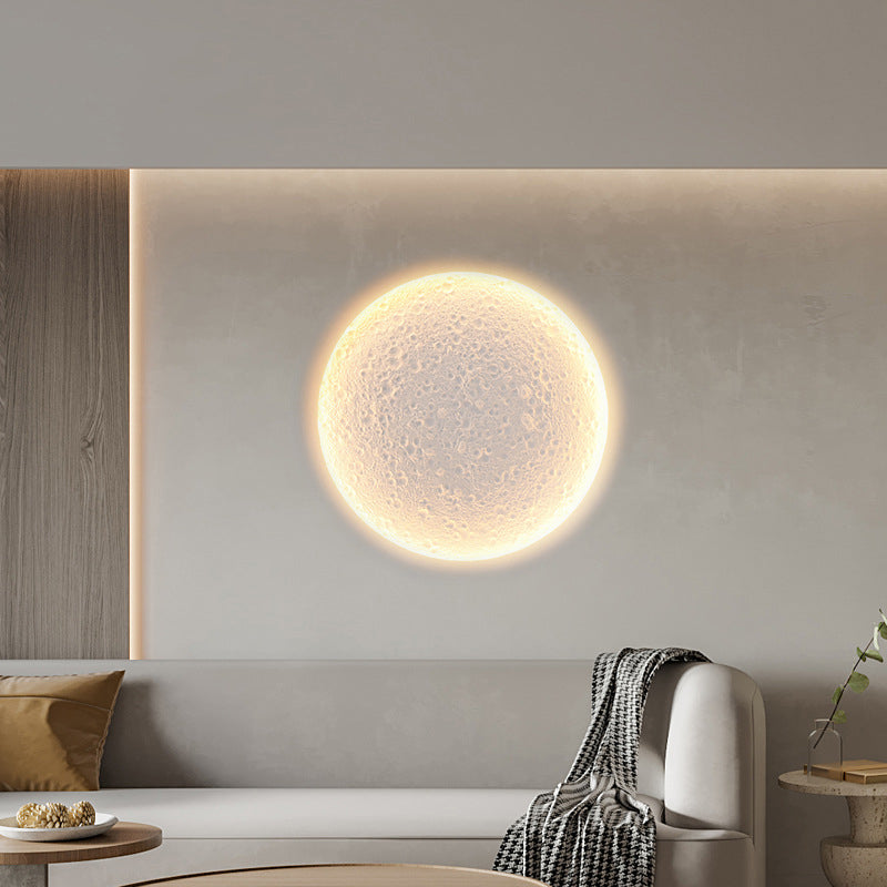 Modern Creative Style Wall Sconce Moon LED Wall Mount Light in White