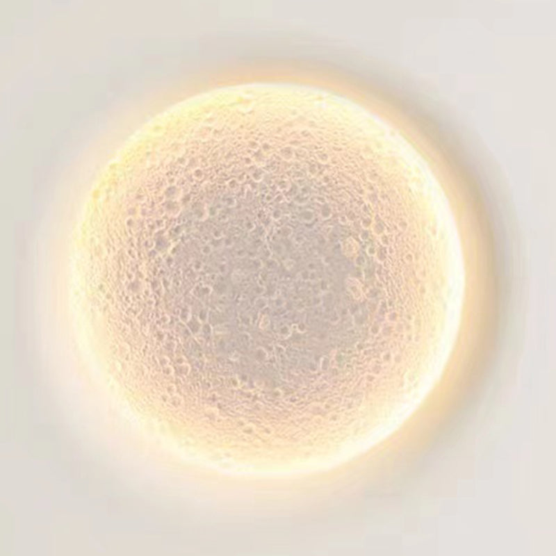 Modern Creative Style Wall Sconce Moon LED Wall Mount Light in White
