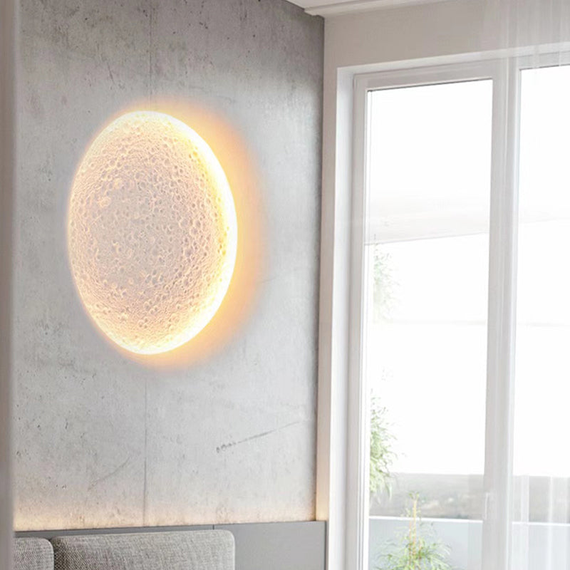 Modern Creative Style Wall Sconce Moon LED Wall Mount Light in White