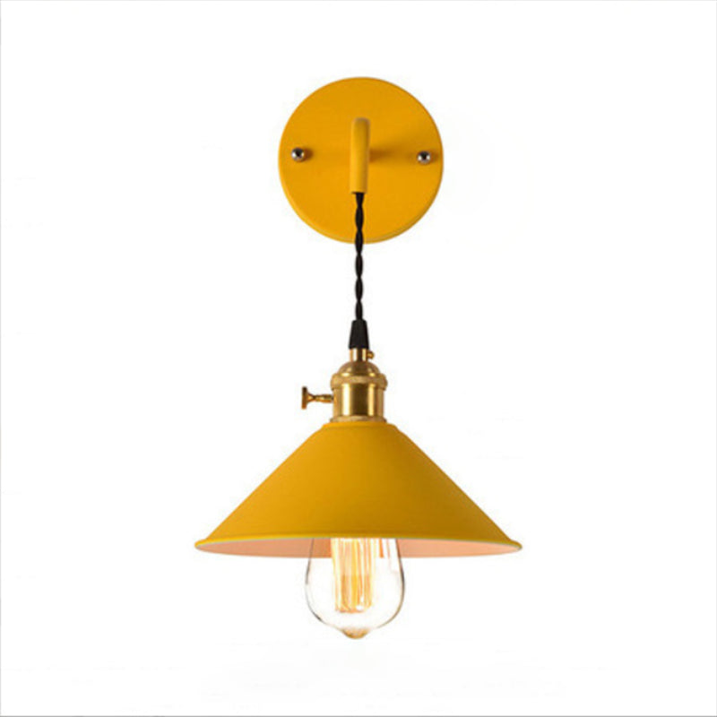 Modern Macaron Sconce Lighting Metal Geometric Wall Lamp for Bedroom