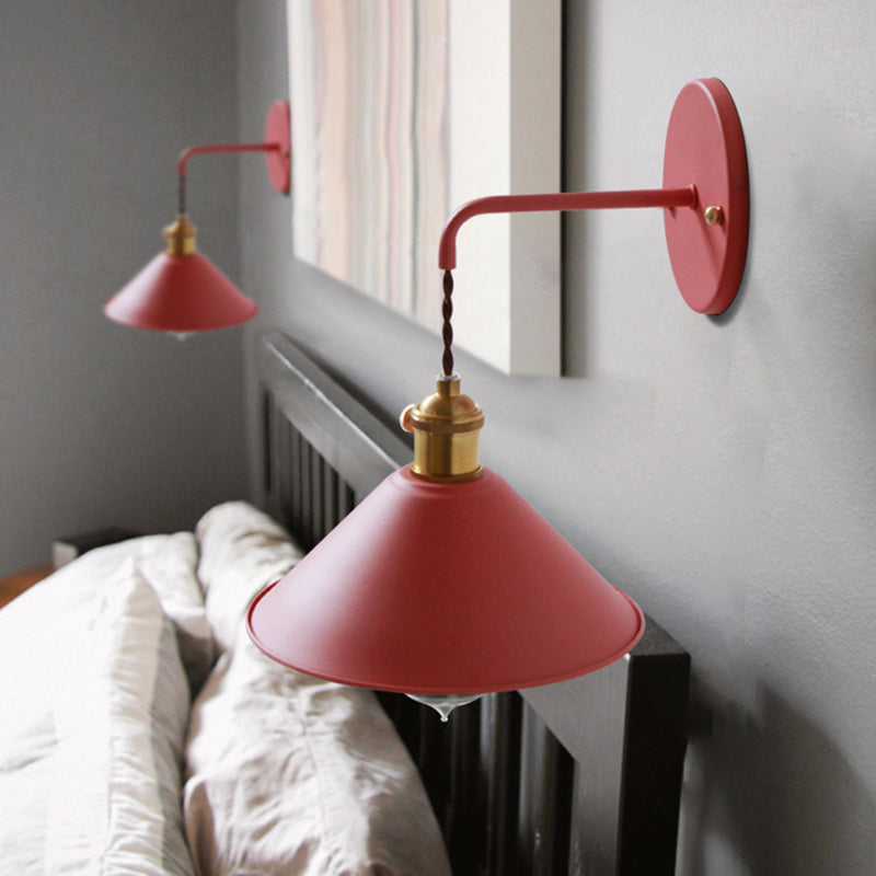 Modern Macaron Sconce Lighting Metal Geometric Wall Lamp for Bedroom