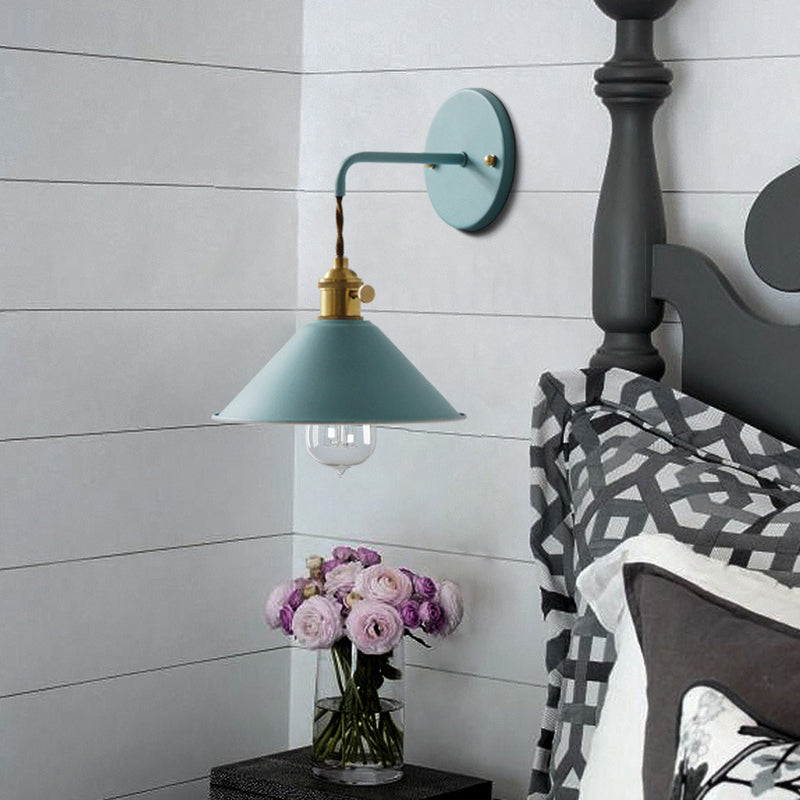 Modern Macaron Sconce Lighting Metal Geometric Wall Lamp for Bedroom