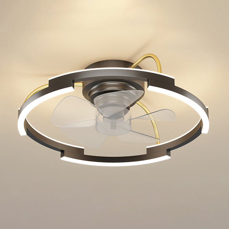 Geometric Shape Metal Ceiling Fans Modern Multi-Lights Ceiling Fan Lamp