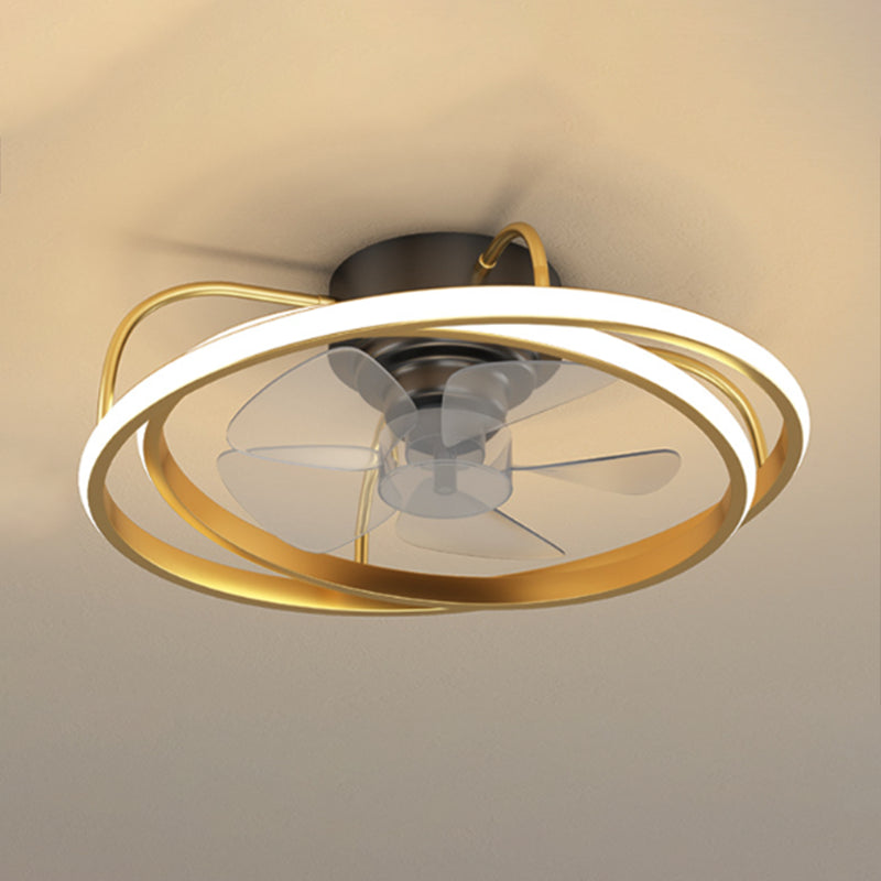 Geometric Shape Metal Ceiling Fans Modern Multi-Lights Ceiling Fan Lamp