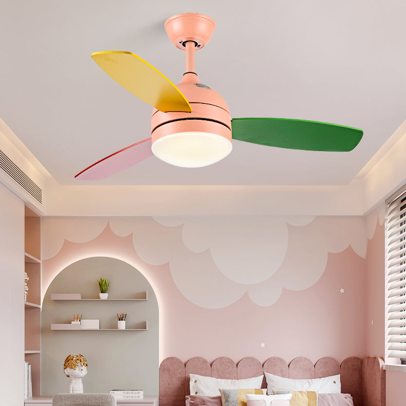 Metal Ceiling Fan Lighting Modern Style 1 Light Ceiling Fan Light for Bedroom