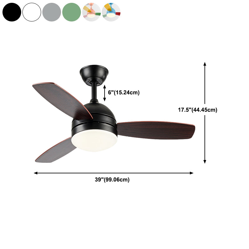 Metal Ceiling Fan Lighting Modern Style 1 Light Ceiling Fan Light for Bedroom