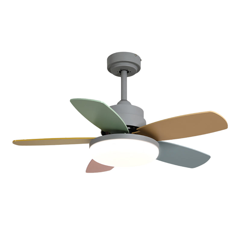 Metal Ceiling Fan Lighting Modern Style 1 Light Ceiling Fan Light for Children's Room