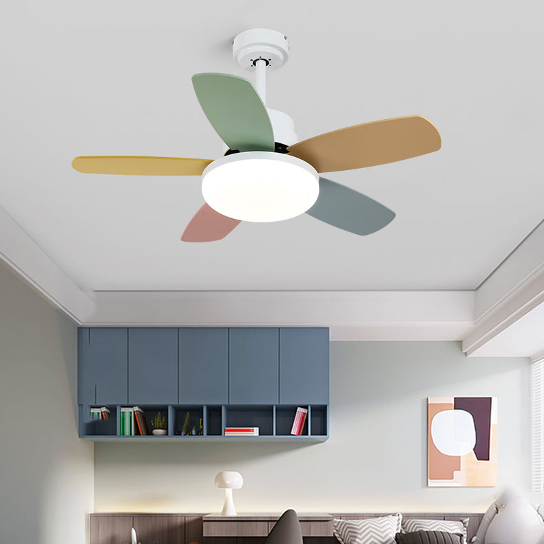 Metal Ceiling Fan Lighting Modern Style 1 Light Ceiling Fan Light for Children's Room