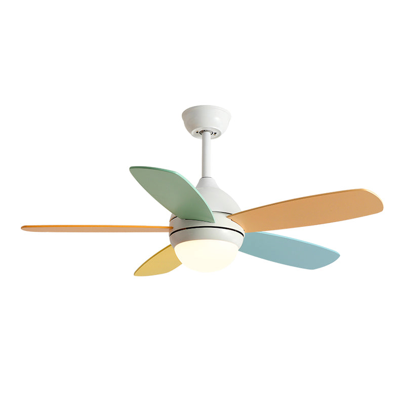 Dome Shape Metal Ceiling Fan Lighting Kids Style 1 Light Ceiling Fan Light