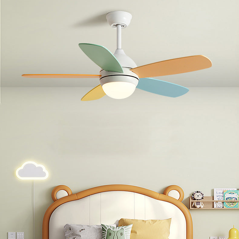 Dome Shape Metal Ceiling Fan Lighting Kids Style 1 Light Ceiling Fan Light