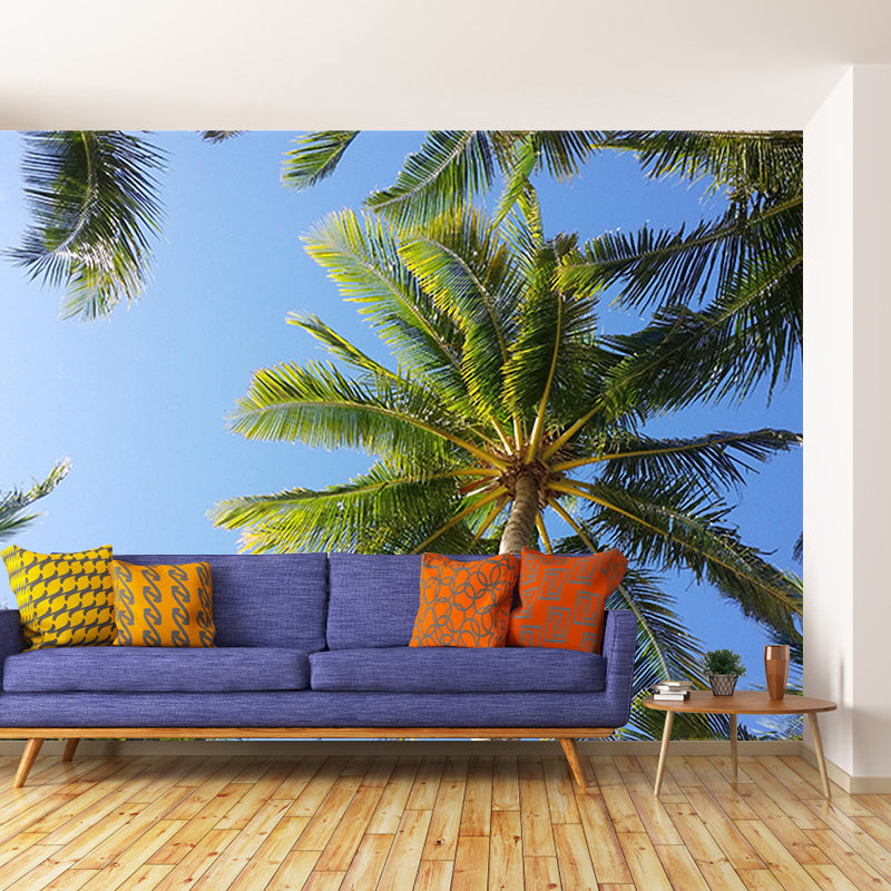 Pleasing Wall Mural Tropical Plant Leaf Patterned Drawing Room Wall Mural