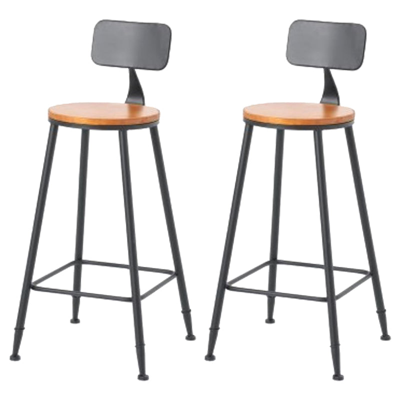 Coffee Shop Industrial Wood Barstool Metal Pedstal Bar Stool with Pedal