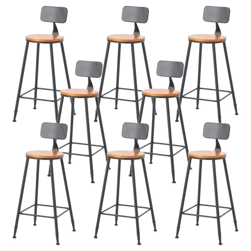 Coffee Shop Industrial Wood Barstool Metal Pedstal Bar Stool with Pedal