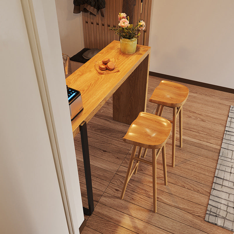 Contemporary Solid Wood Barstool Restaurant Bar Stool with Pedal