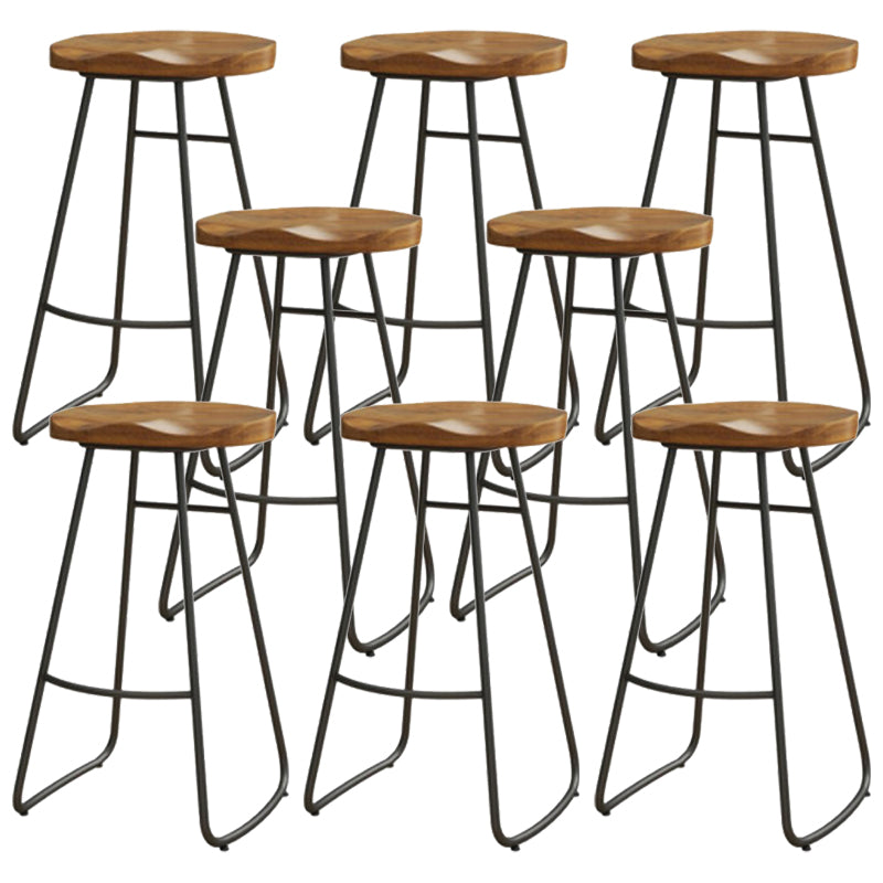 Contemporary Solid Wood Barstool Restaurant Bar Stool with Pedal