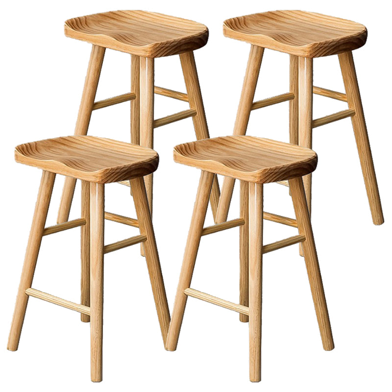 Contemporary Solid Wood Barstool Restaurant Bar Stool with Pedal
